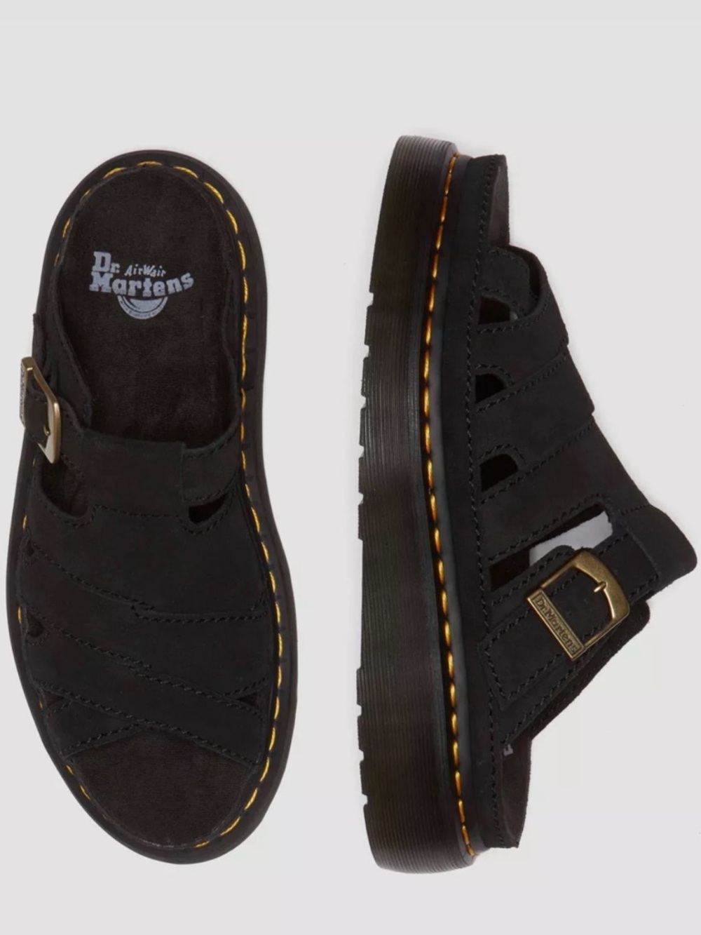 Dr. Martens Maxxy Slide Leather Sandal Unisex Black  Men’s Size 8 Women’s Size 9